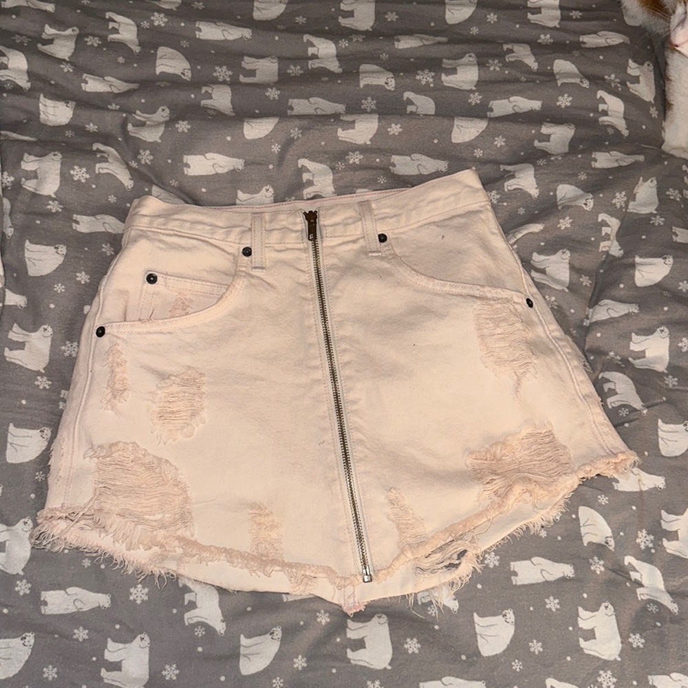 Carmar Los Angeles pink denim mini skirt